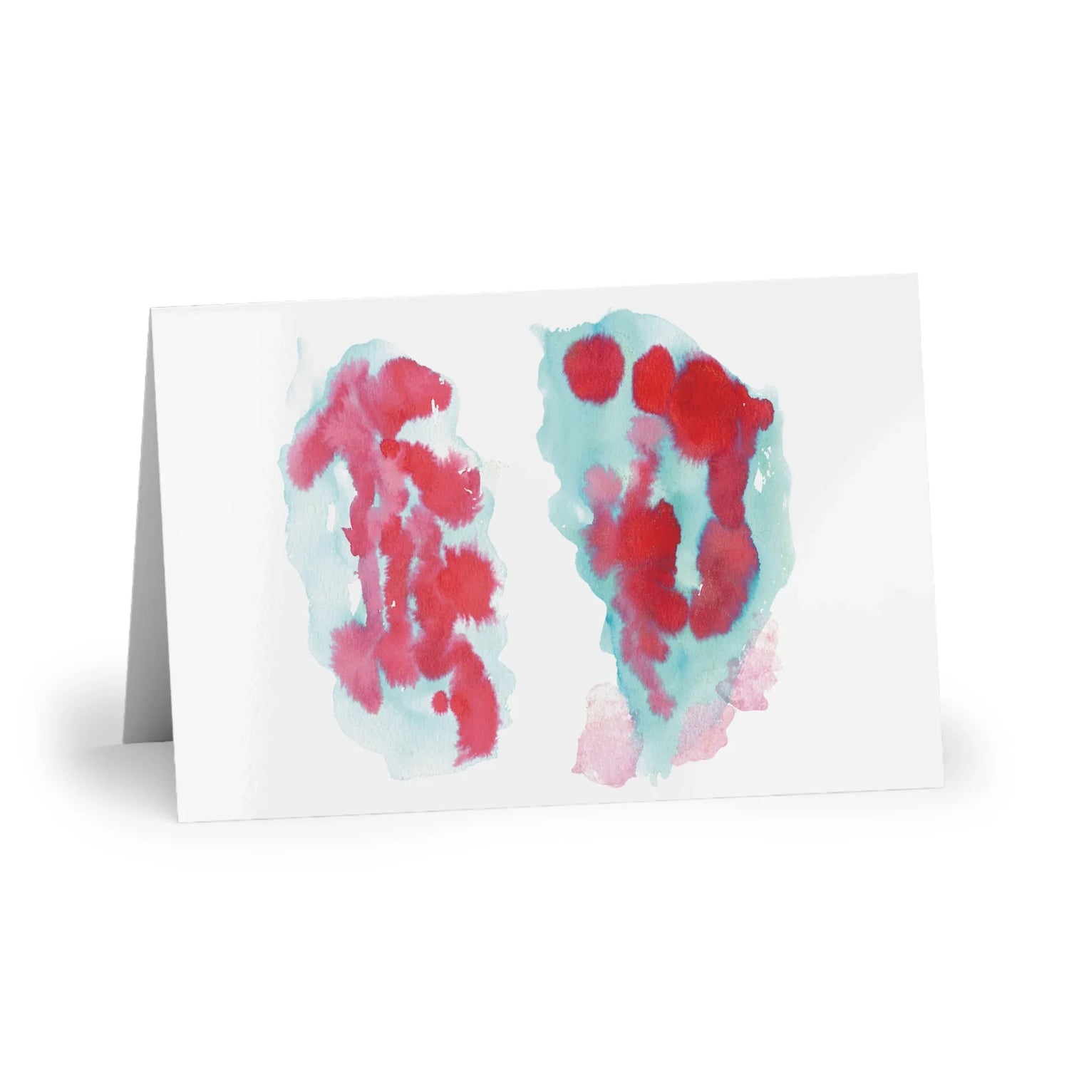 Brumes Carmin Watercolor Leaf Greeting Card - Elegant - Laure Leprince - Artiste Peintre