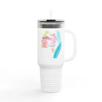 40oz Insulated Travel Mug – Aurora Pastel Watercolor Design - Laure Leprince - Artiste Peintre