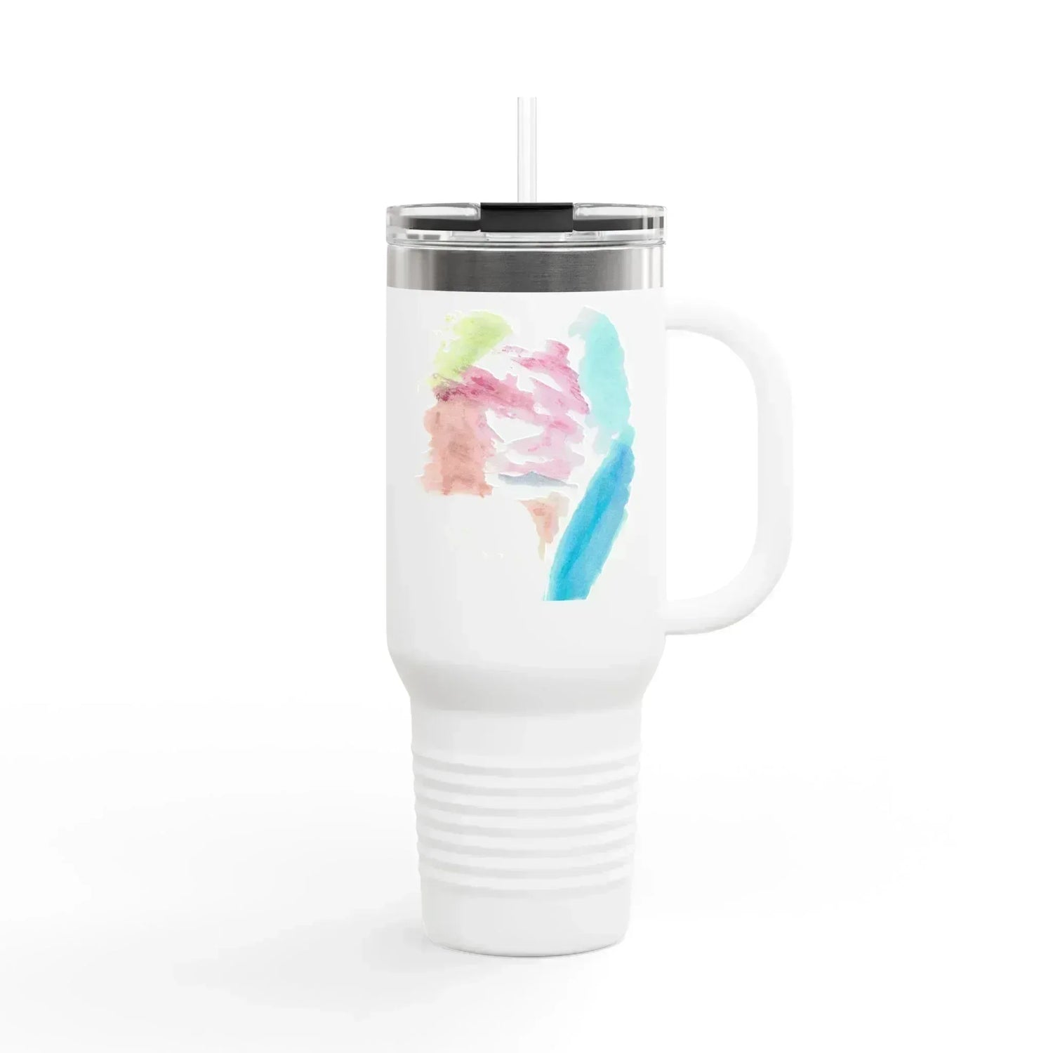 40oz Insulated Travel Mug – Aurora Pastel Watercolor Design - Laure Leprince - Artiste Peintre