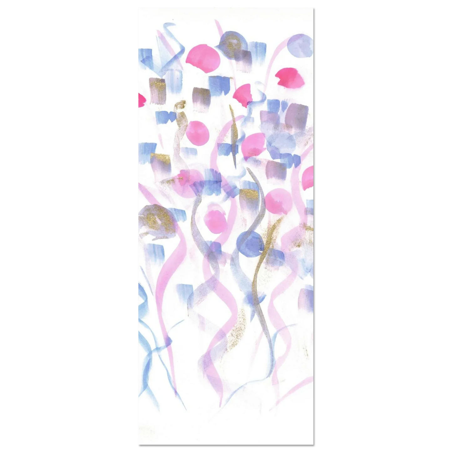 Abstract Watercolor Dreamscape Poster - Pastel Hues & Gold Flecks RDJ3-1 - Laure Leprince - Artiste Peintre