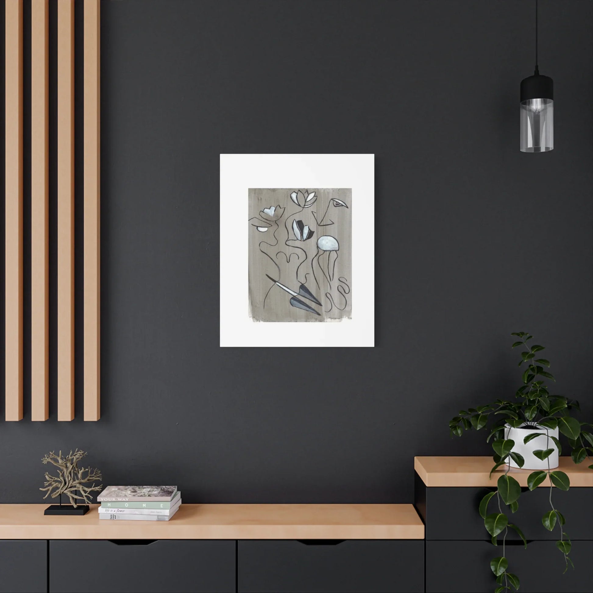 Abstract Femme Lotus Canvas Print — Modern Coastal Wall Art - Laure Leprince - Artiste Peintre