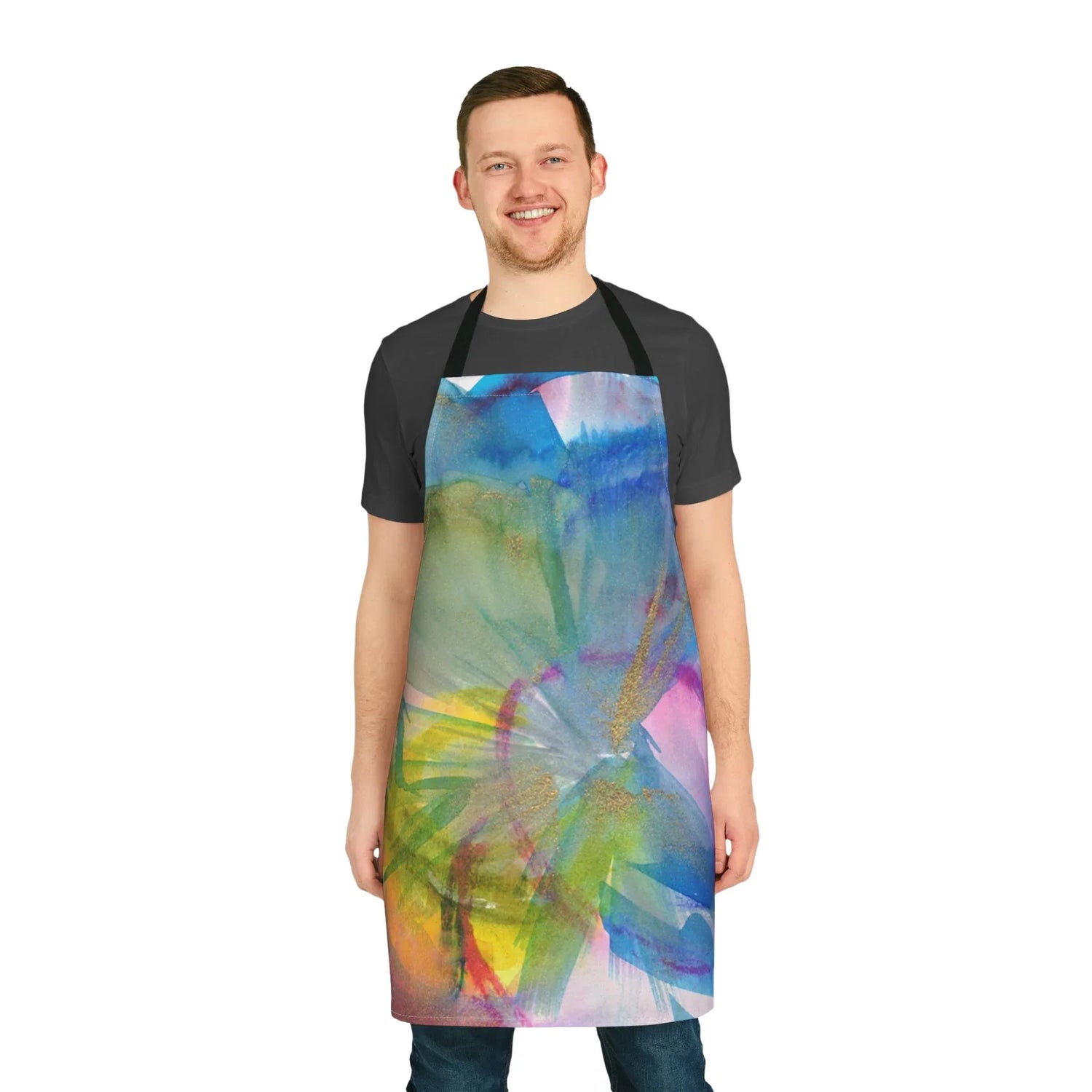 Abstract Apron Crystal Bloom– Artistic Kitchen Chef Gift - Laure Leprince - Artiste Peintre