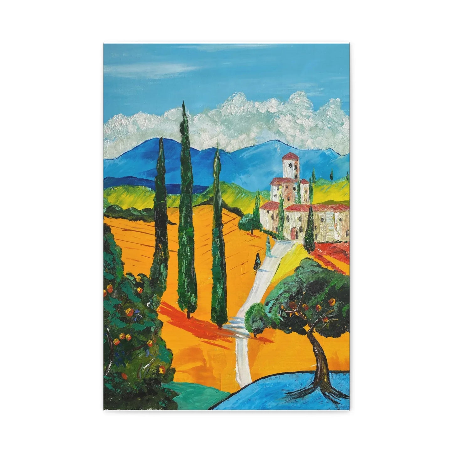 Paysage Méditerranéen – Peinture Originale Imprimée | Art Contemporain Lumineux - Laure Leprince - Artiste Peintre