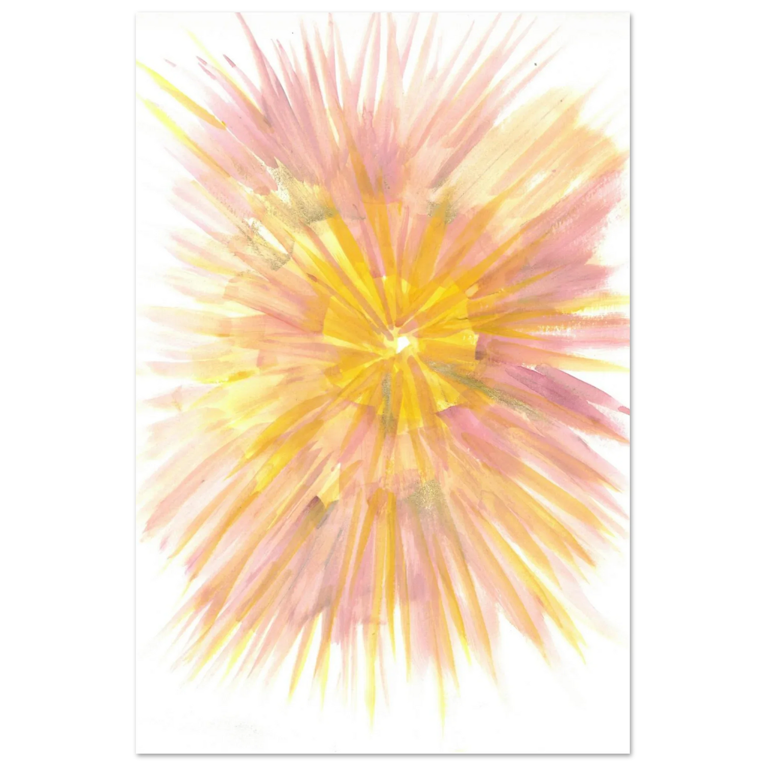 Abstract Sunrise Burst Art Print - Premium Matte Paper Poster with Dynamic Watercolor Design - Laure Leprince - Artiste Peintre