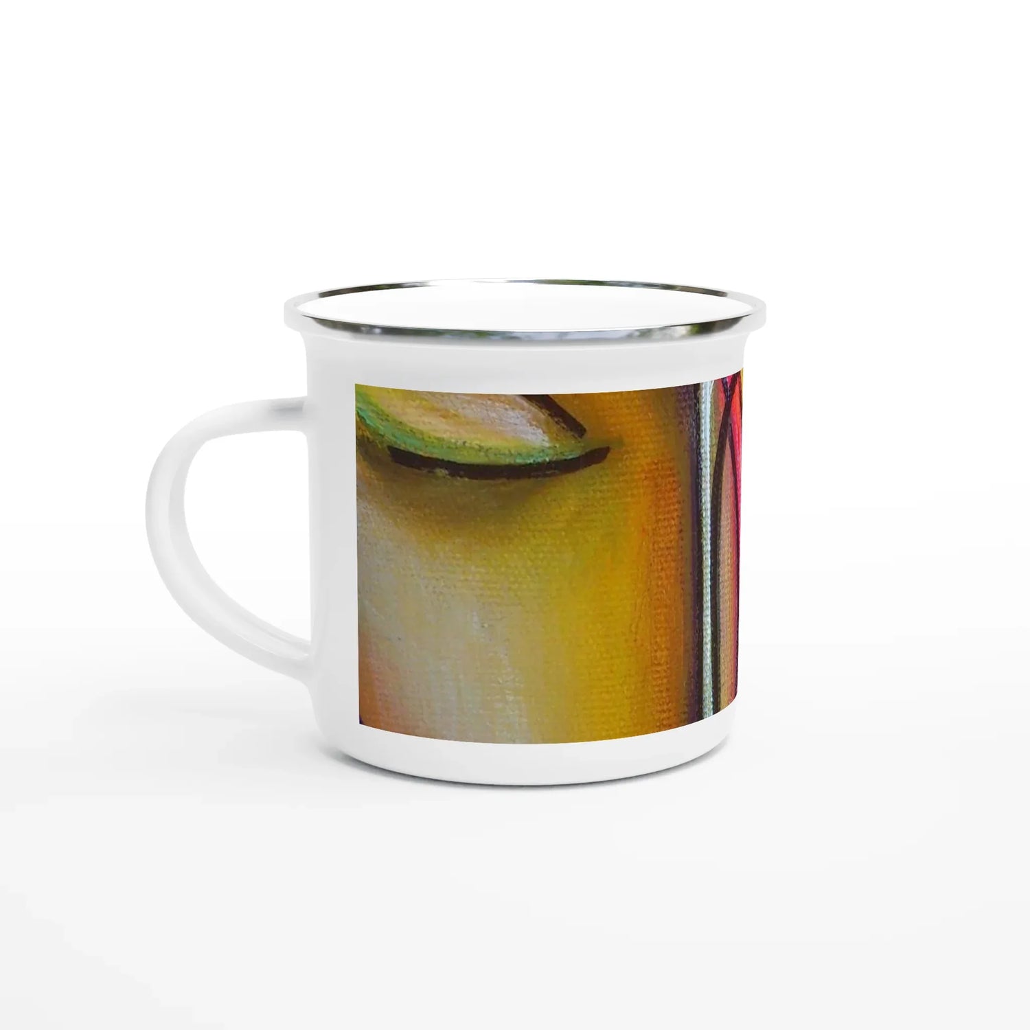 Mug en émail blanc 35 cl trouncho#2– Léger, vintage et résistant - Laure Leprince - Artiste Peintre