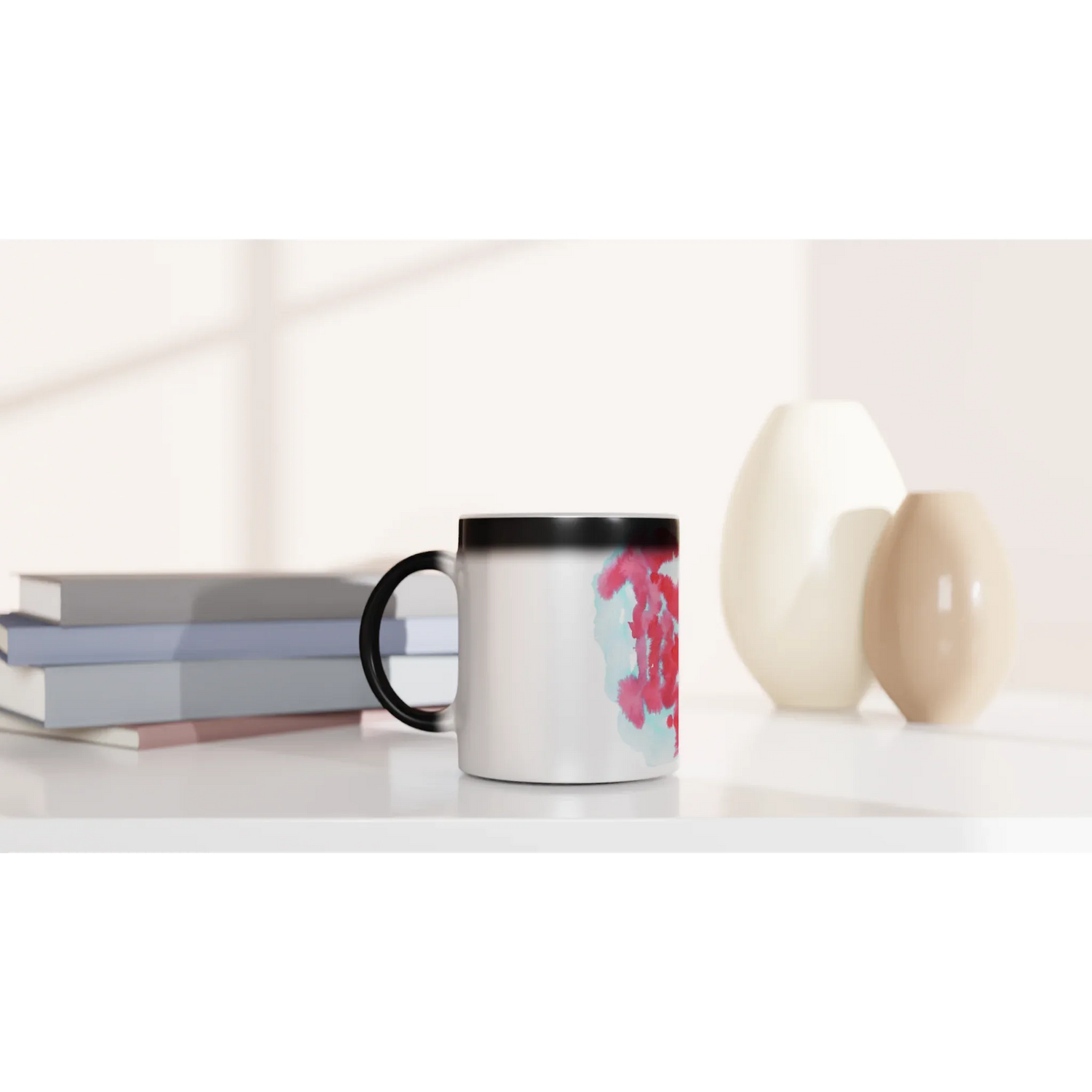 Mug magique en céramique 325 ml Brumes Carmin – Révèlez votre motif à la chaleur - Laure Leprince - Artiste Peintre