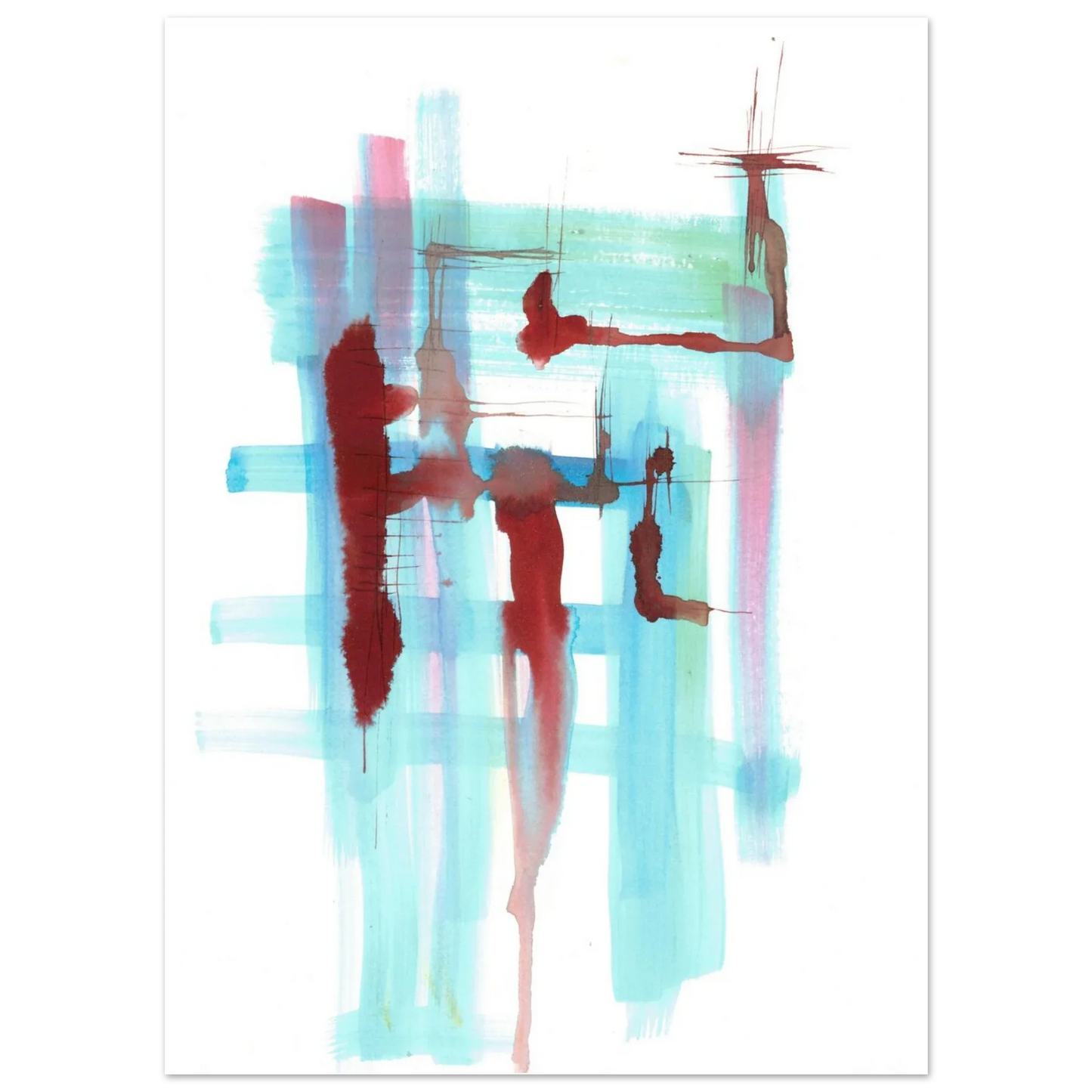 Premium Matte Paper Poster Aquarelle Originale RDJ3-10 - Laure Leprince - Artiste Peintre