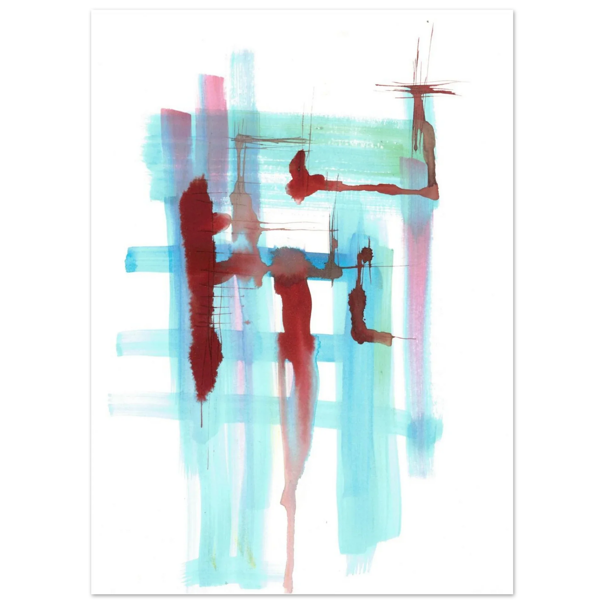Premium Matte Paper Poster Aquarelle Originale RDJ3-10 - Laure Leprince - Artiste Peintre