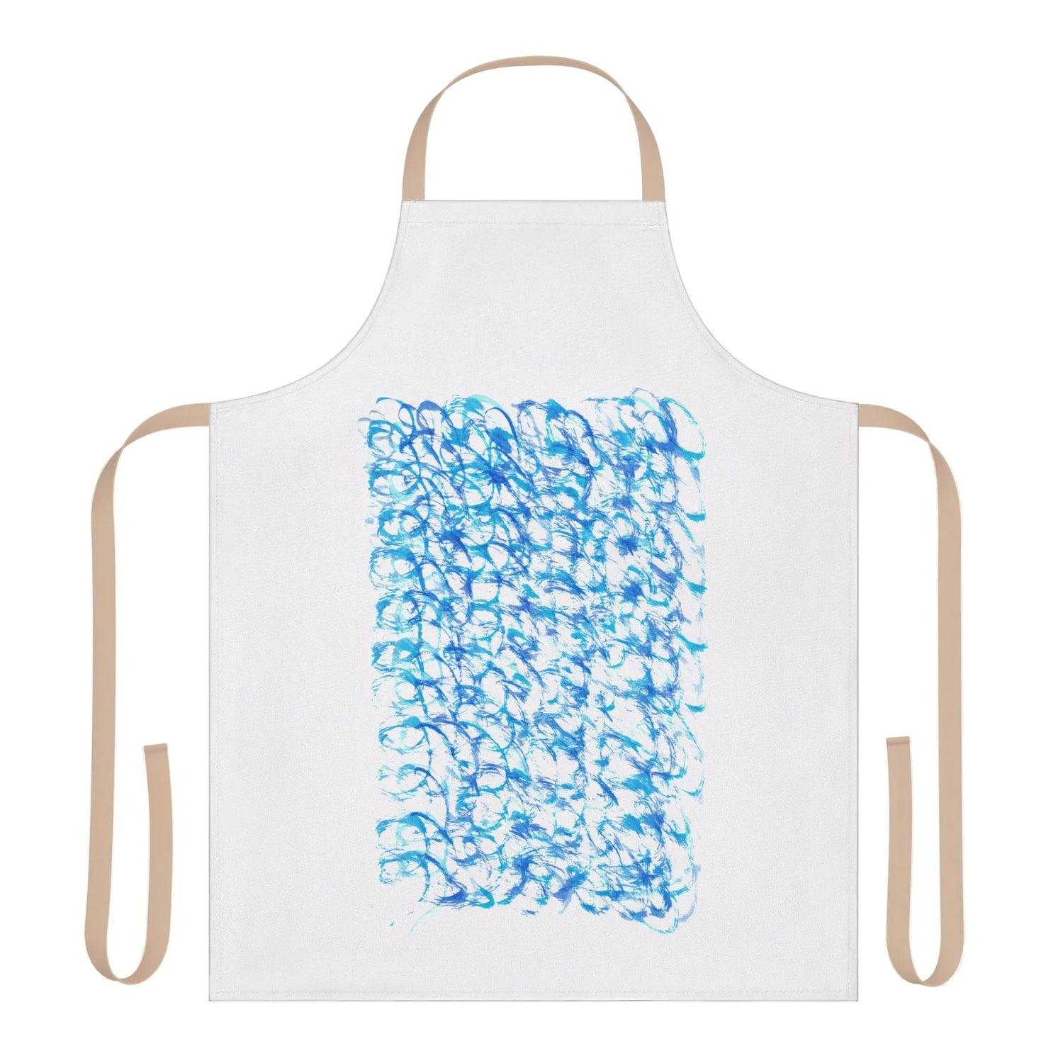Abstract Apron Blue Waves – Artistic Kitchen Chef Gift - Laure Leprince - Artiste Peintre