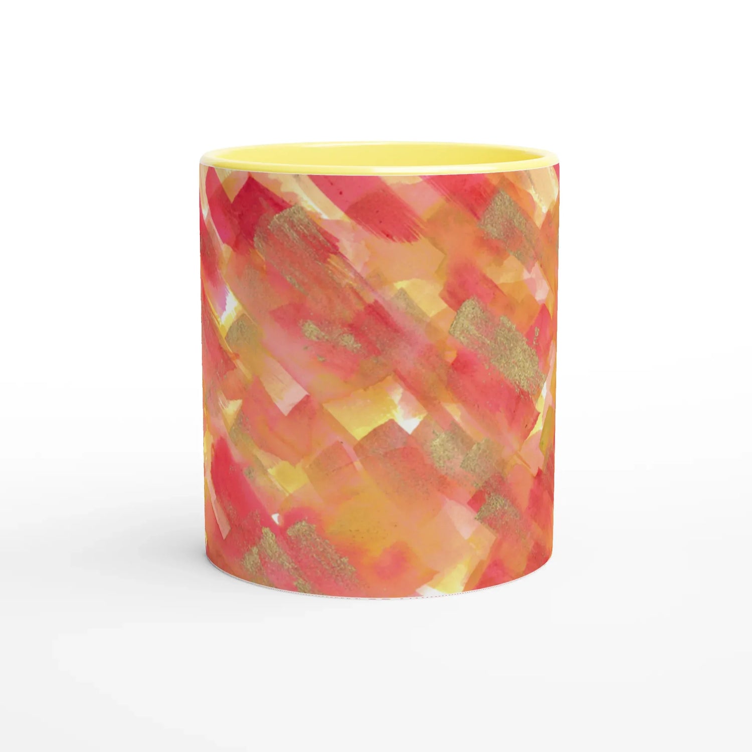 Mug 11oz - 325 ml - Ceramic Mug with Color Inside Sunset Ember - Laure Leprince - Artiste Peintre