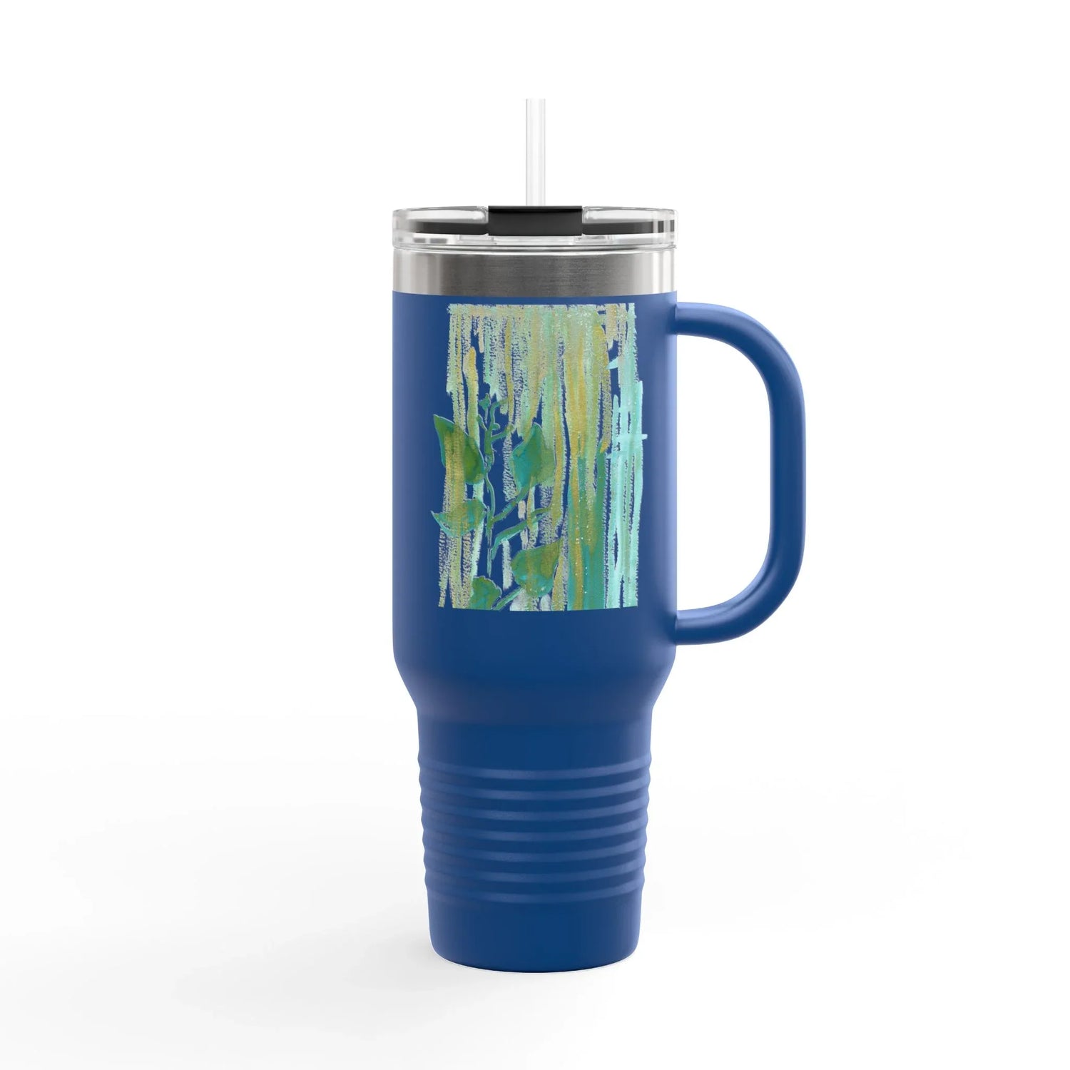 40oz Insulated Travel Mug – Veine Verte Watercolor Design - Laure Leprince - Artiste Peintre
