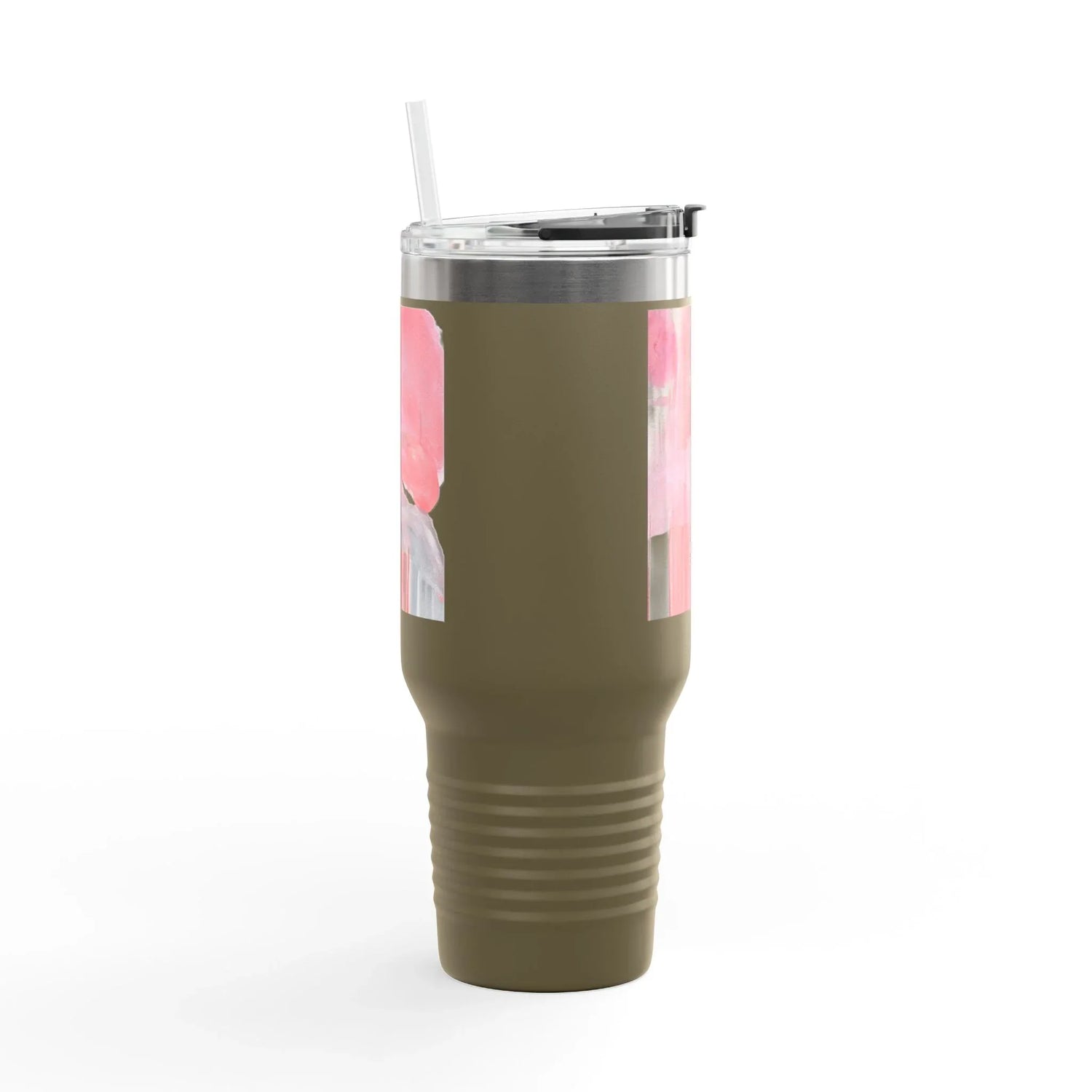 40oz Insulated Travel Mug –Blush Cascade Watercolor Design - Laure Leprince - Artiste Peintre