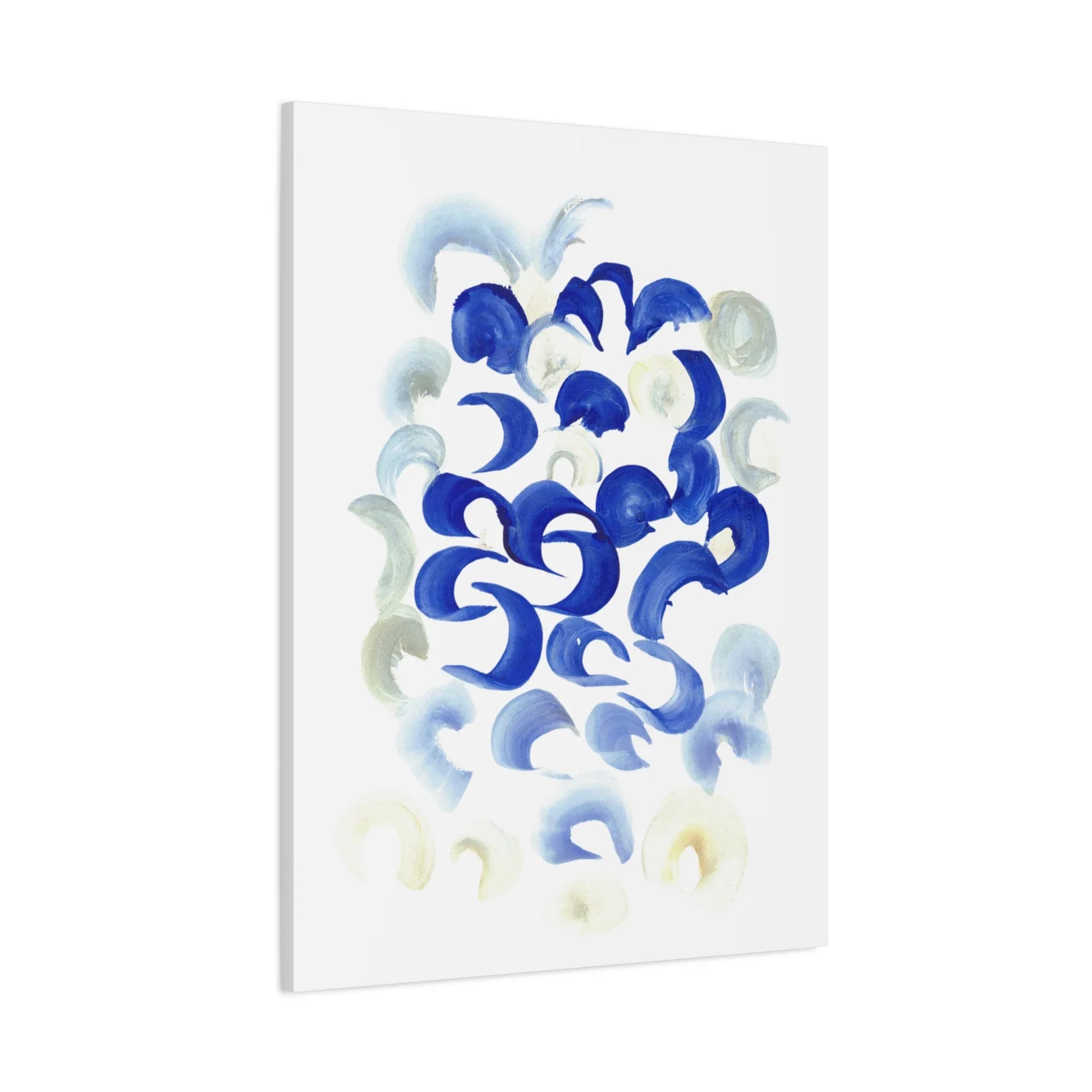 Abstract Blue Swirls Brushstroke Canvas Print — Modern Coastal Wall Art - Laure Leprince - Artiste Peintre