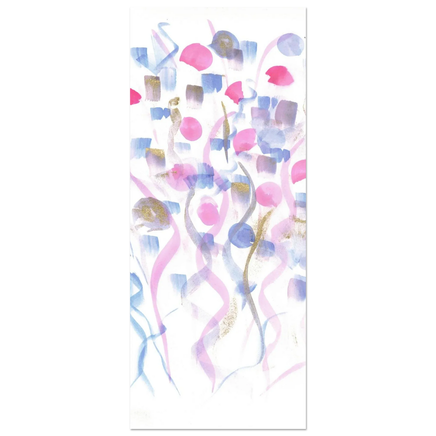 Abstract Watercolor Dreamscape Poster - Pastel Hues & Gold Flecks RDJ3-1 - Laure Leprince - Artiste Peintre
