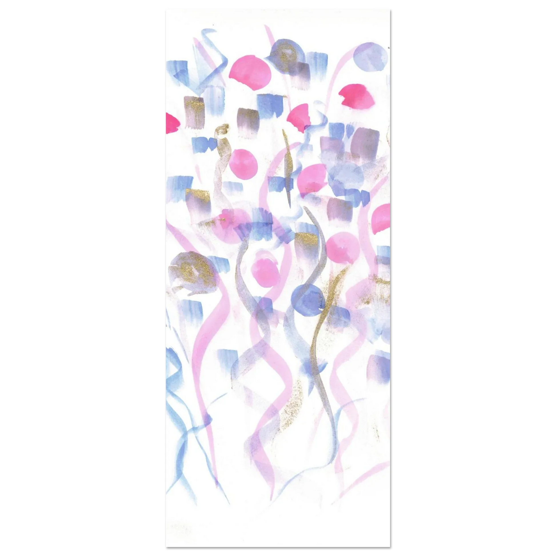 Abstract Watercolor Dreamscape Poster - Pastel Hues & Gold Flecks RDJ3-1 - Laure Leprince - Artiste Peintre