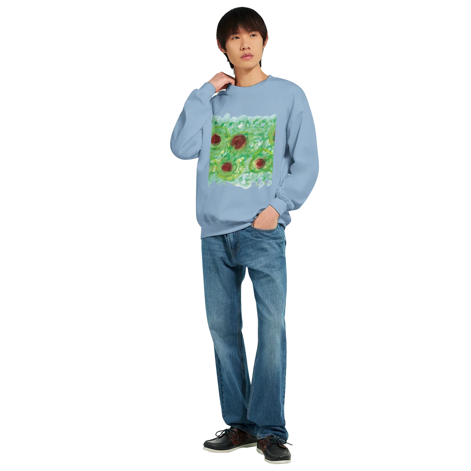 Sweatshirt Unisexe Classique Green Echo – Impression Artistique Multicolore - Laure Leprince - Artiste Peintre