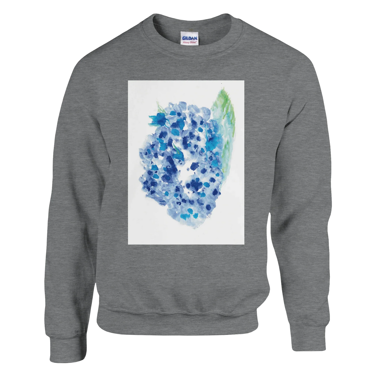 Sweatshirt Unisexe Classique – Impression Artistique Hortensia Celeste | Premium Cotton Blend - Laure Leprince - Artiste Peintre
