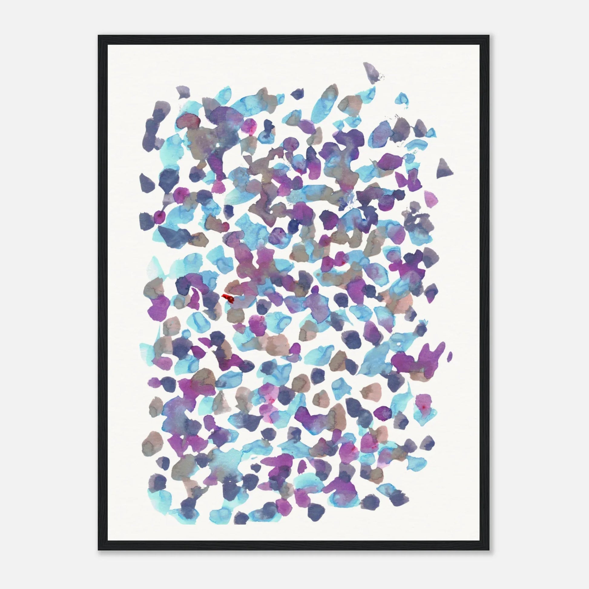 Museum-Quality Matte Paper Wooden Framed Poster Fragments Indigo - Laure Leprince - Artiste Peintre