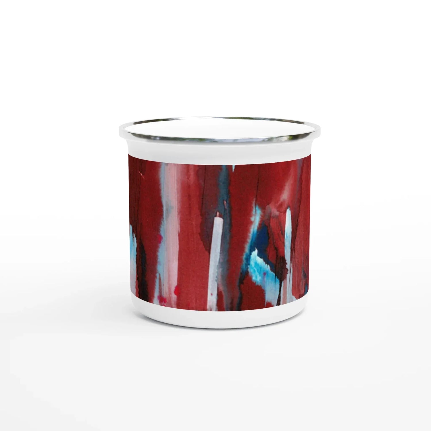 Mug en émail blanc 35 cl City Crisom Tower– Léger, vintage et résistant - Laure Leprince - Artiste Peintre