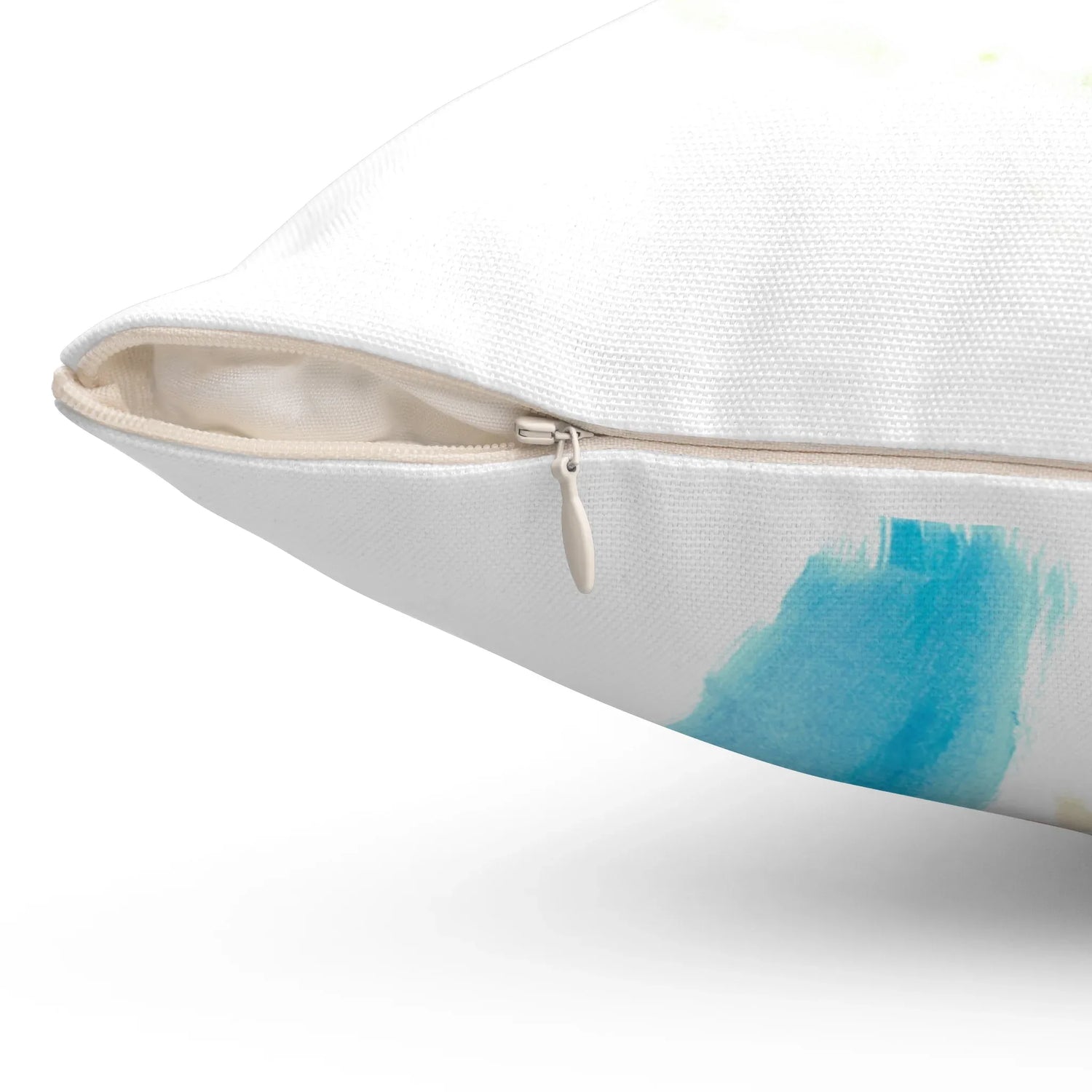 Square Throw Pillow Aurore Pastel — Minimal Brushstroke Accent - Laure Leprince - Artiste Peintre