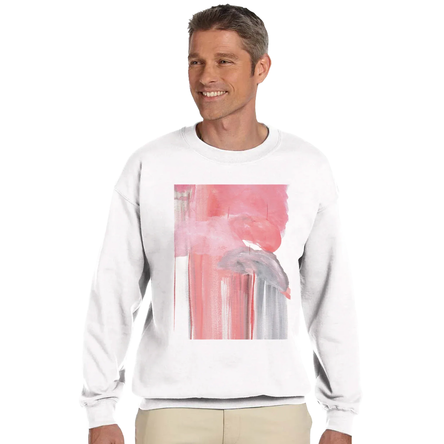 Sweatshirt Unisexe Classique Blush Cascade – Impression Artistique Multicolore - Laure Leprince - Artiste Peintre