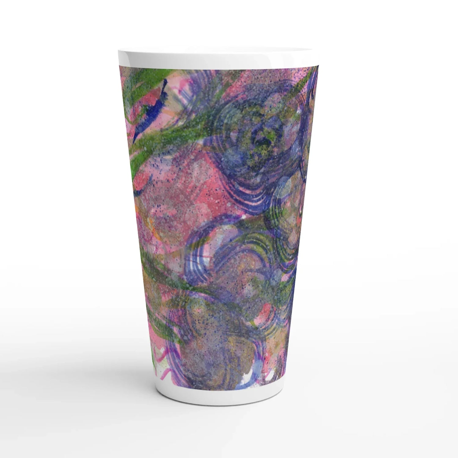 Mug à Latte en Céramique Blanche 500 ml Bloom Vortex – Élégant, durable et brillant - Laure Leprince - Artiste Peintre