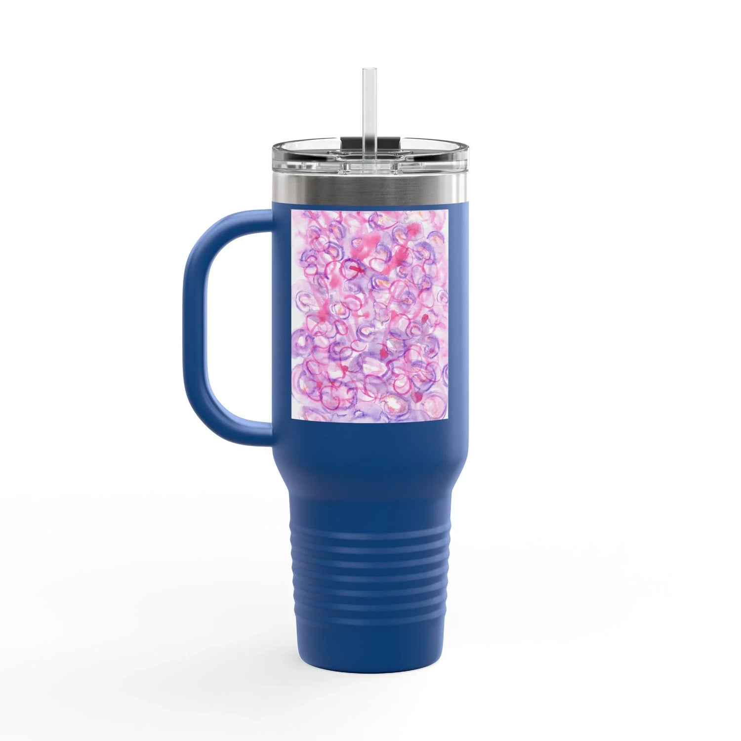 40oz Insulated Travel Mug – Floraison Intime Watercolor Design - Laure Leprince - Artiste Peintre