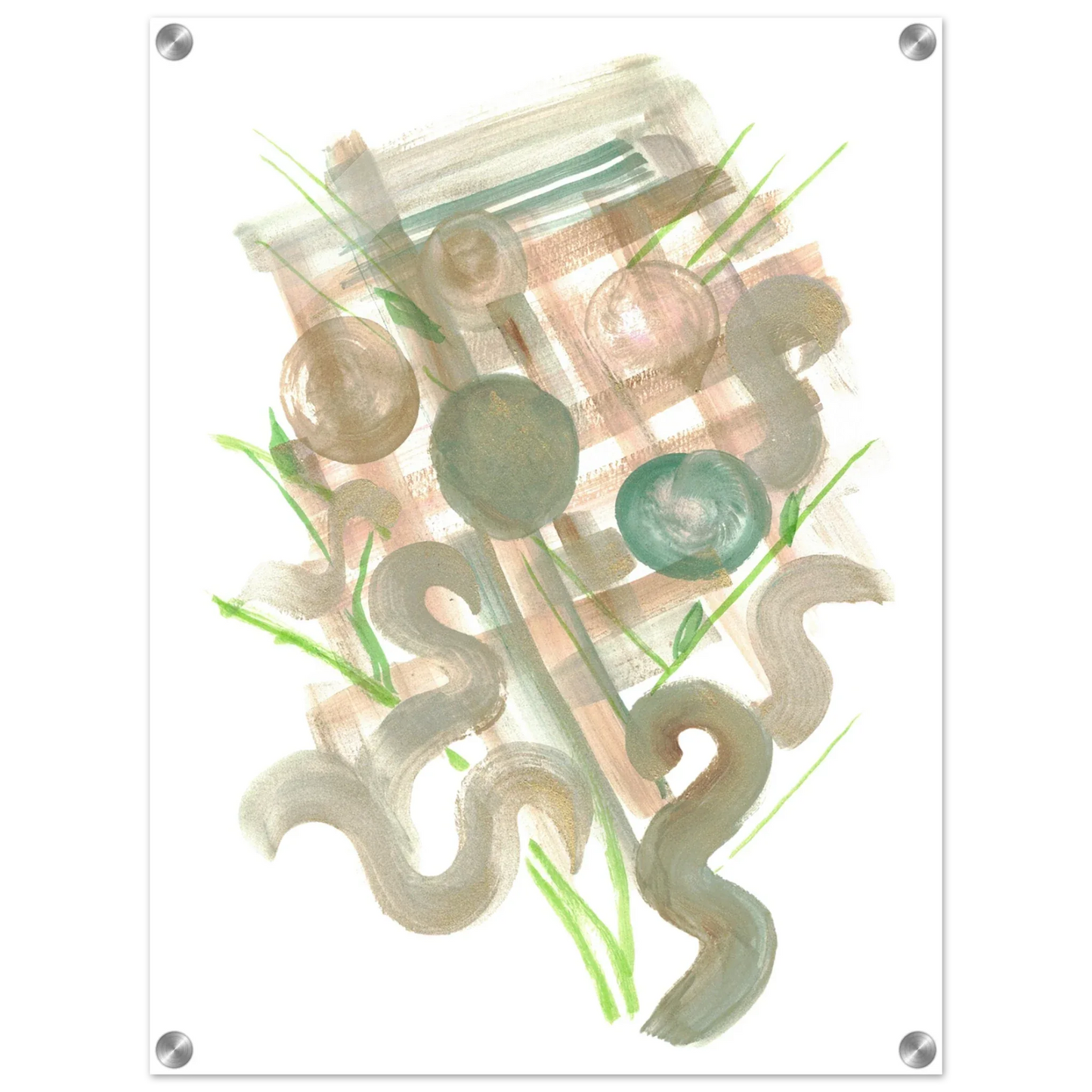 Impression sur acrylique brillante Moss Geometry | Art contemporain par Laure Leprince - Laure Leprince - Artiste Peintre