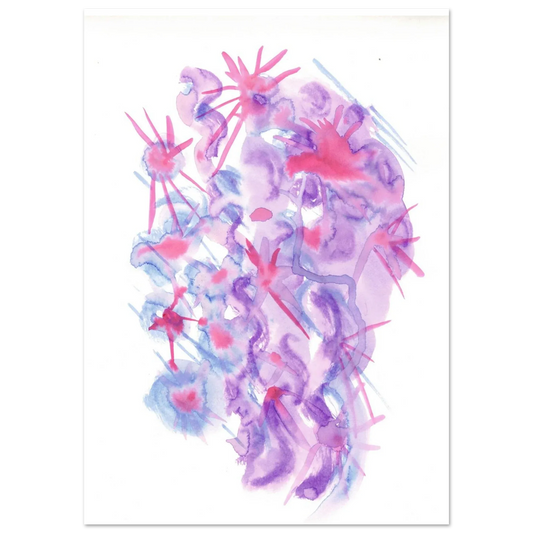Premium Matte Paper Poster Aquarelle Originale RDJ3-16 - Laure Leprince - Artiste Peintre