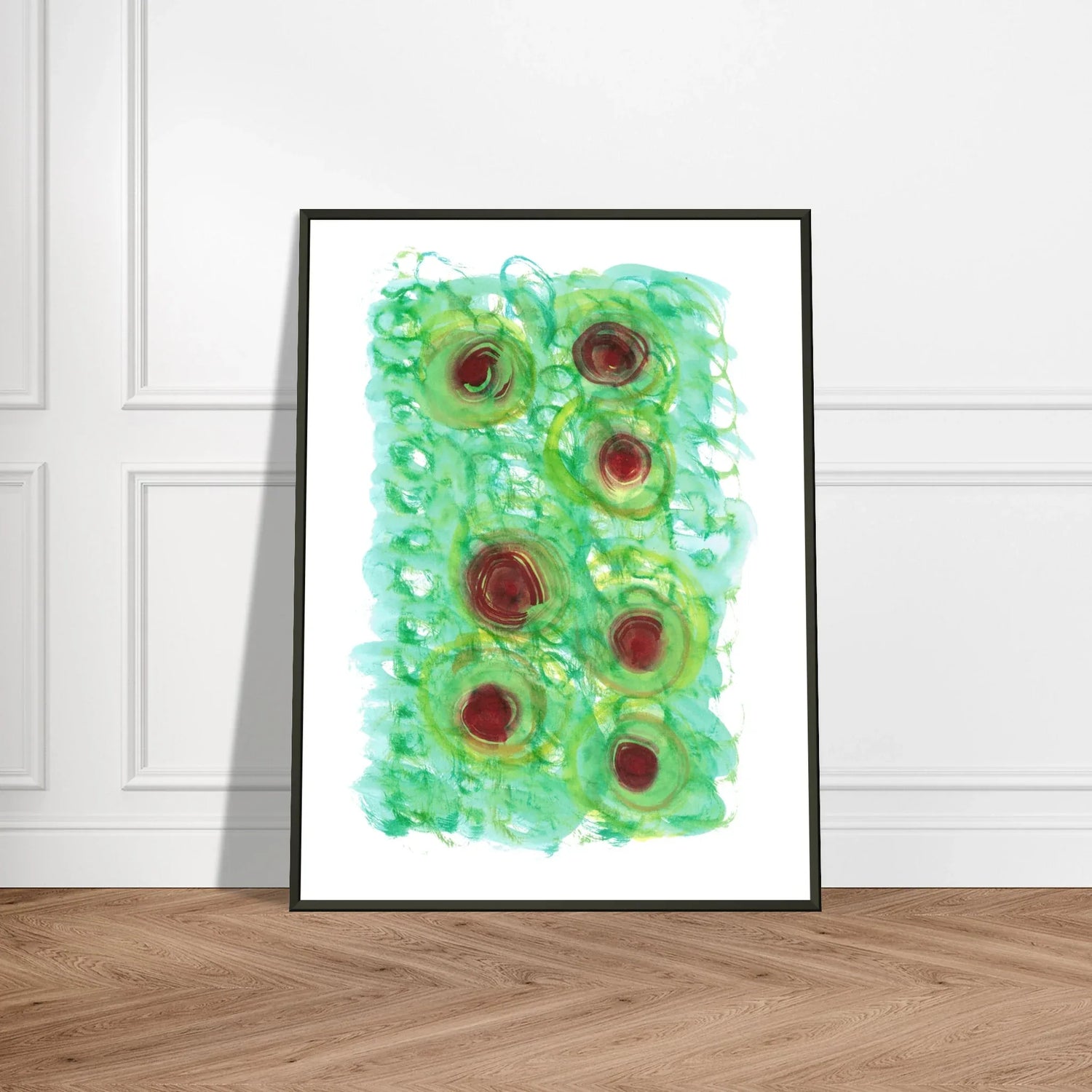 Classic Semi-Glossy Paper Metal Framed Poste Green Echo - Laure Leprince - Artiste Peintre