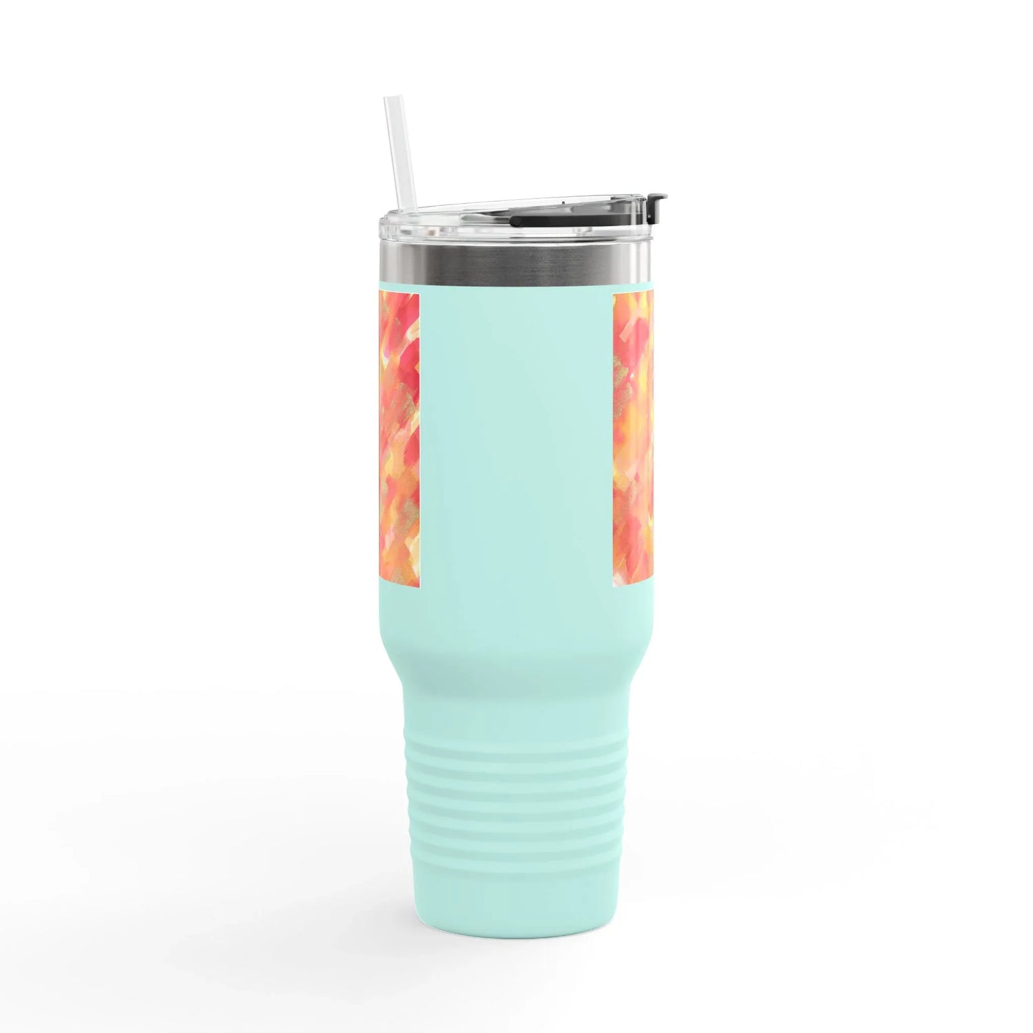 40oz Insulated Travel Mug – Sunset Ember Watercolor Design - Laure Leprince - Artiste Peintre