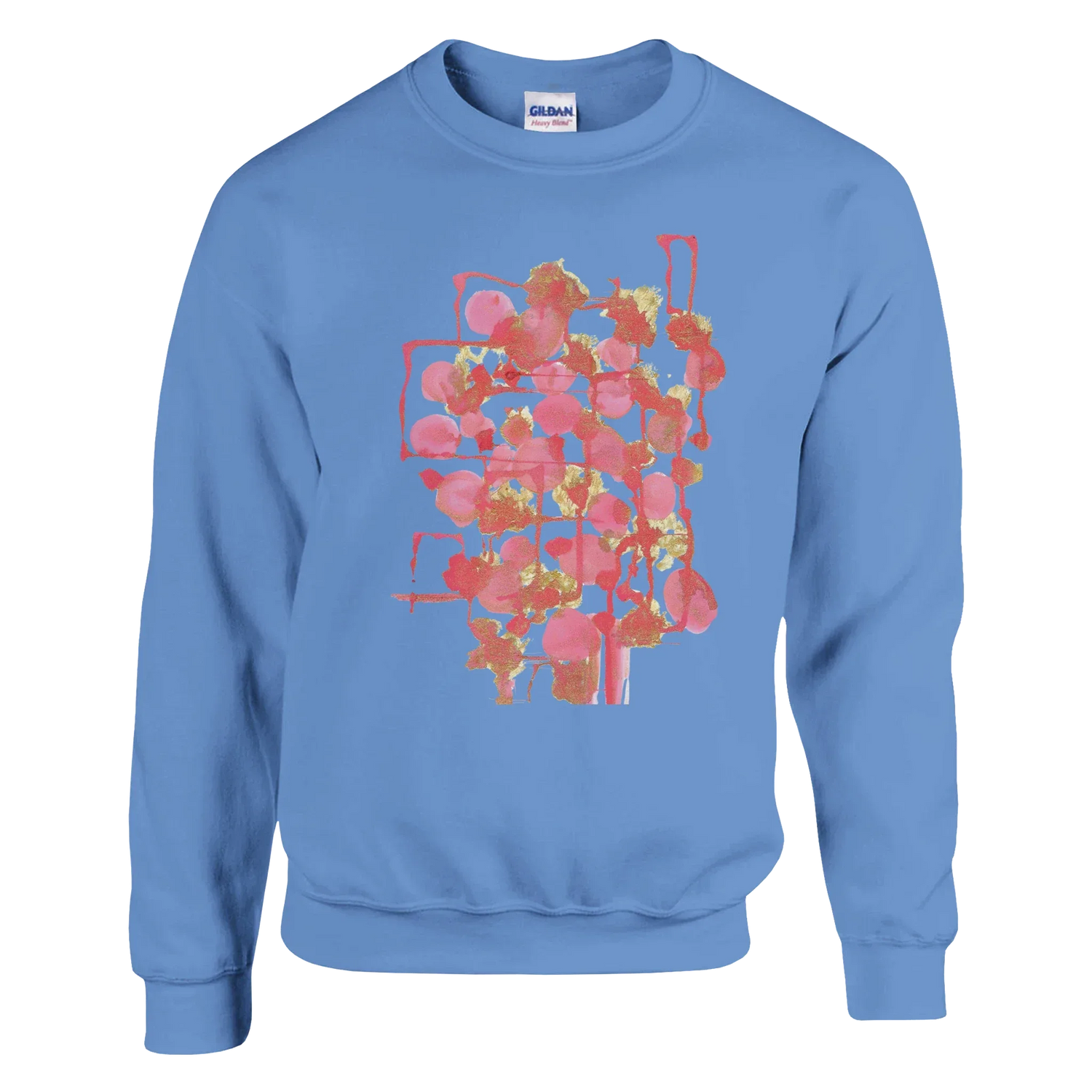 Sweatshirt Unisexe Classique Reseau Framboise – Impression Artistique Multicolore - Laure Leprince - Artiste Peintre