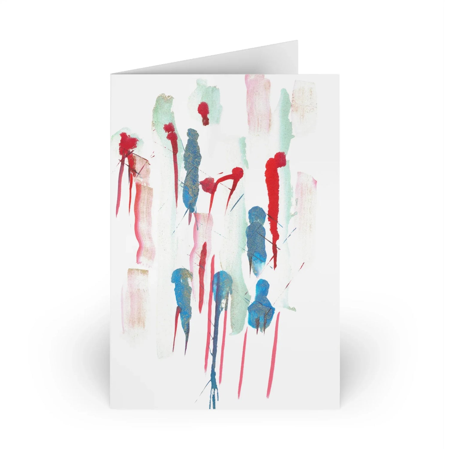 Personnages Deco Patterns Blue #16 Leaf Greeting Card - Elegant - Laure Leprince - Artiste Peintre