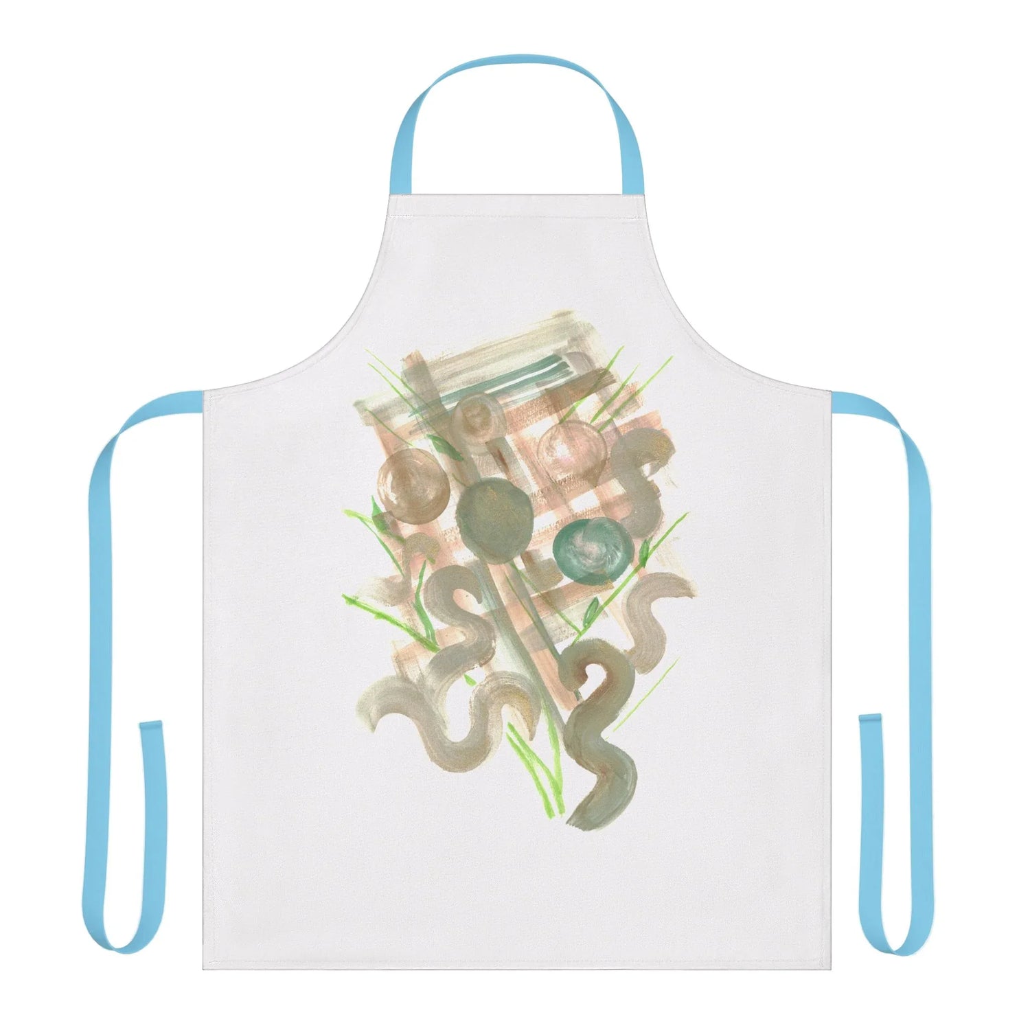 Abstract Apron Moss geometry – Artistic Kitchen Chef Gift - Laure Leprince - Artiste Peintre