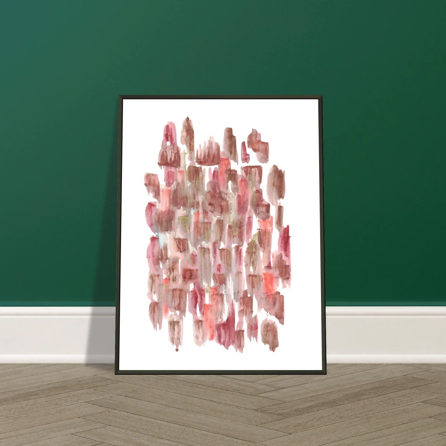 Classic Semi-Glossy Paper Metal Framed Poste Terracotta Waves - Laure Leprince - Artiste Peintre