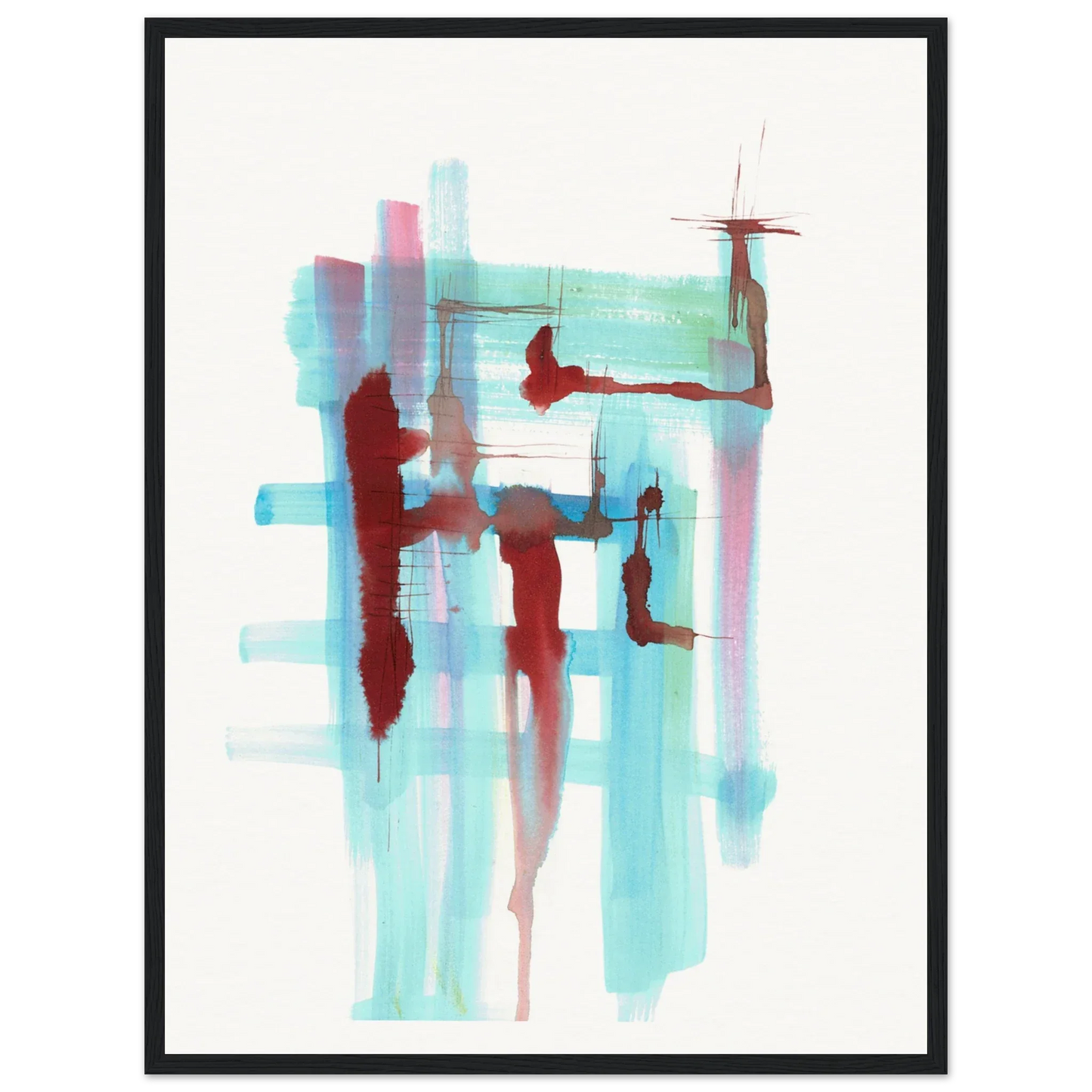 Affiche Encadrée Museum-Quality Matte Paper Wooden Framed Strutures Liquides - Laure Leprince - Artiste Peintre
