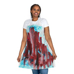 Abstract Apron Crimson Tower – Artistic Kitchen Chef Gift - Laure Leprince - Artiste Peintre