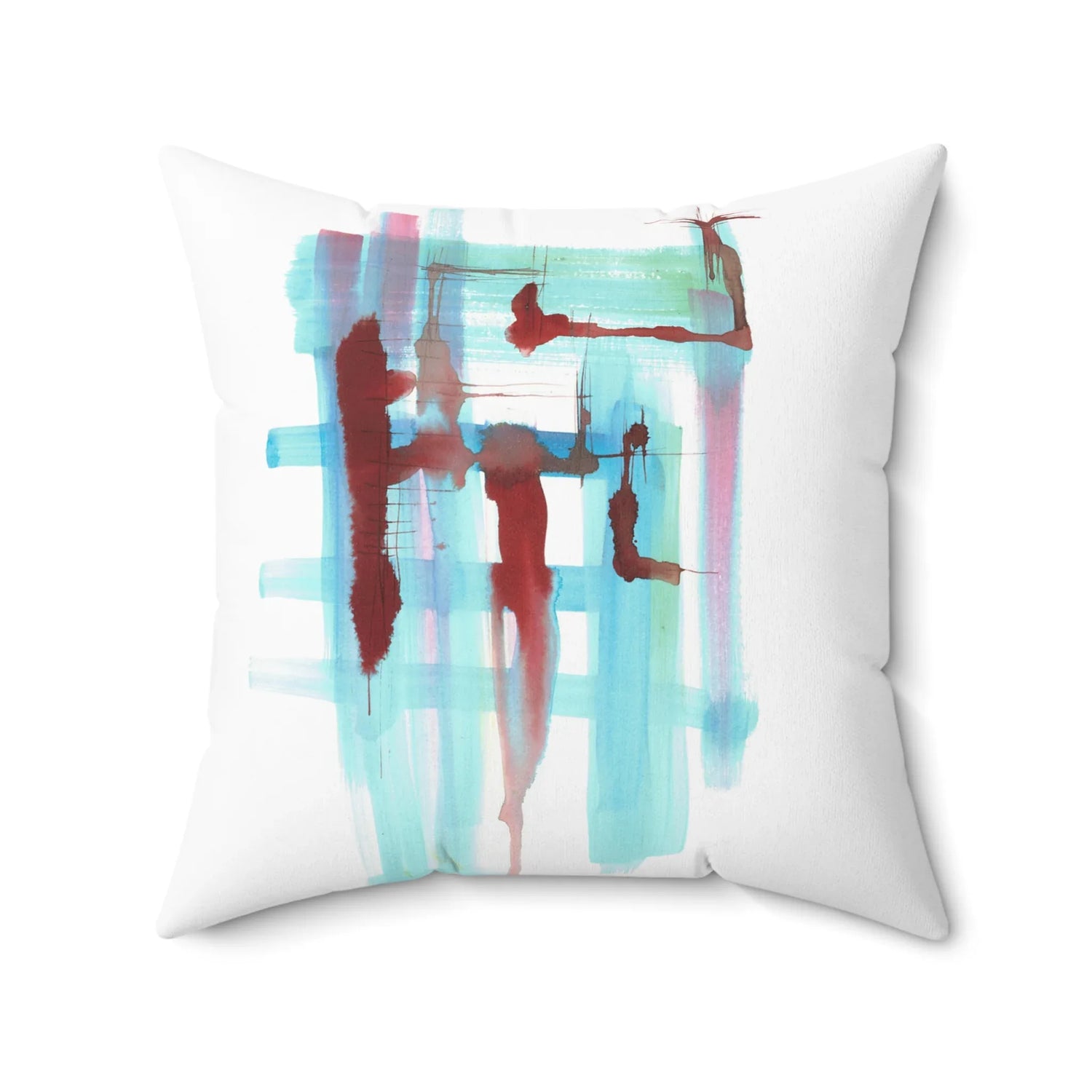Square Throw Pillow Structures liquides — Minimal Brushstroke Accent - Laure Leprince - Artiste Peintre