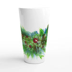 Mug à Latte en Céramique Blanche 500 ml Guirlande verte – Élégant, durable et brillant - Laure Leprince - Artiste Peintre