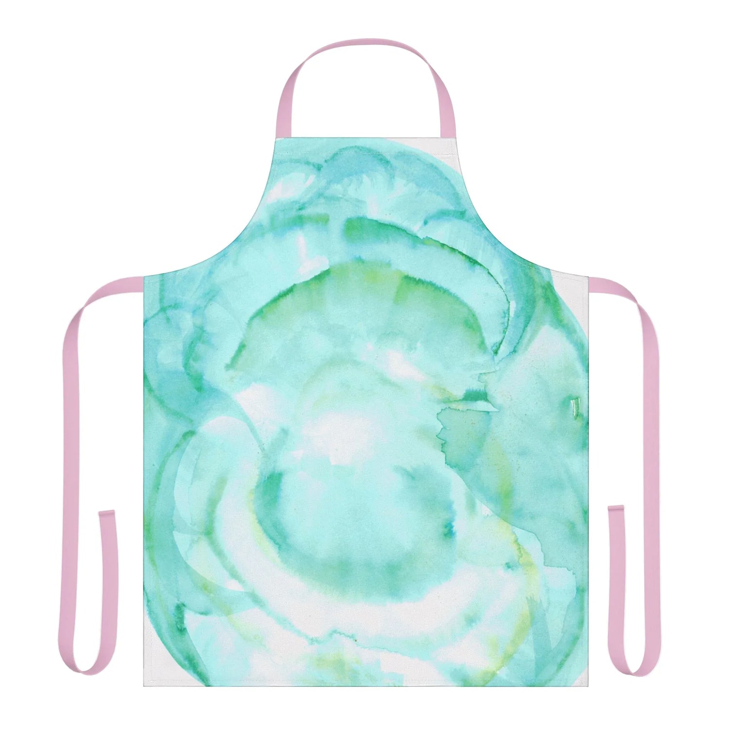 Abstract Apron Aqua Bloom – Artistic Kitchen Chef Gift - Laure Leprince - Artiste Peintre