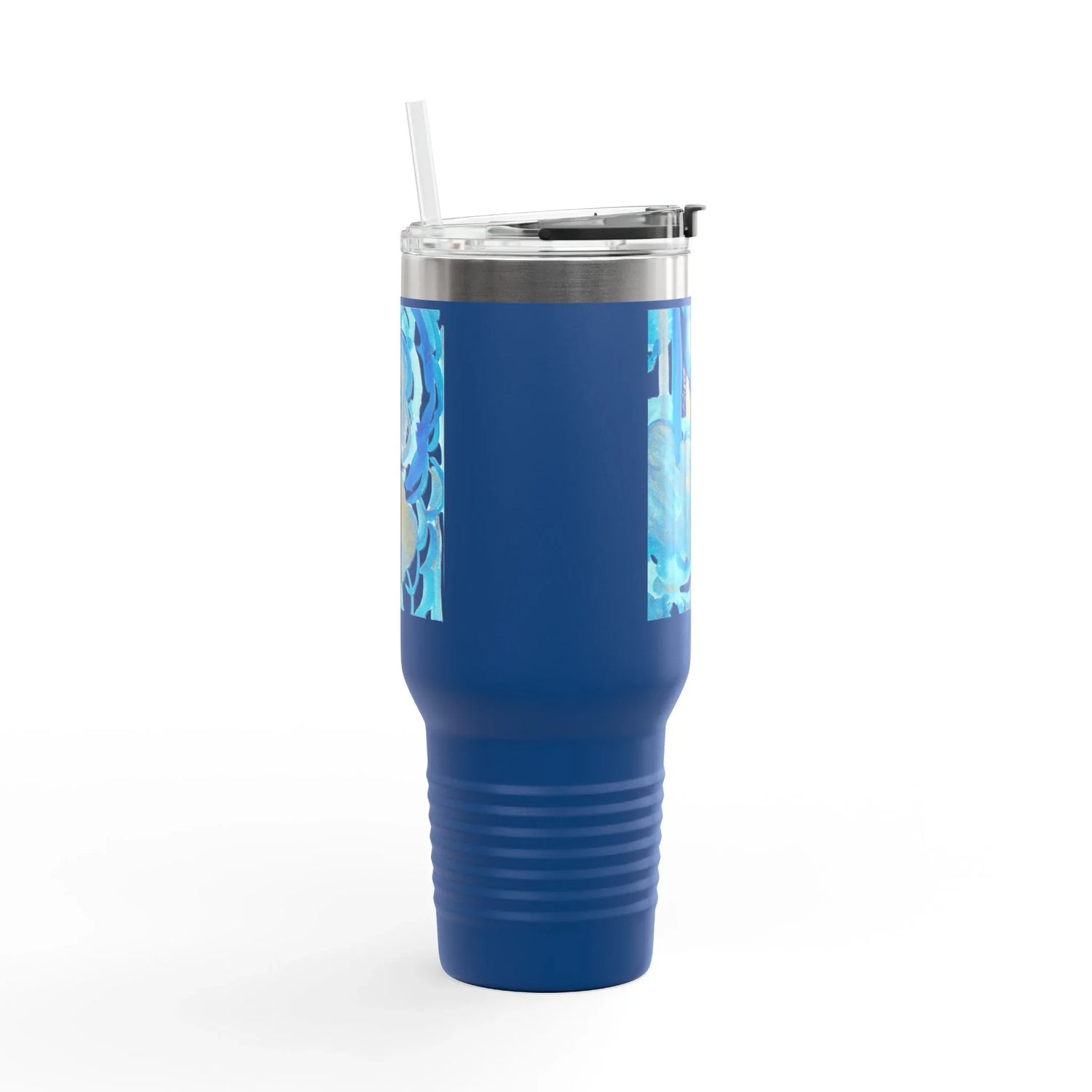 40oz Insulated Travel Mug – Ocean Bloom Watercolor Design - Laure Leprince - Artiste Peintre