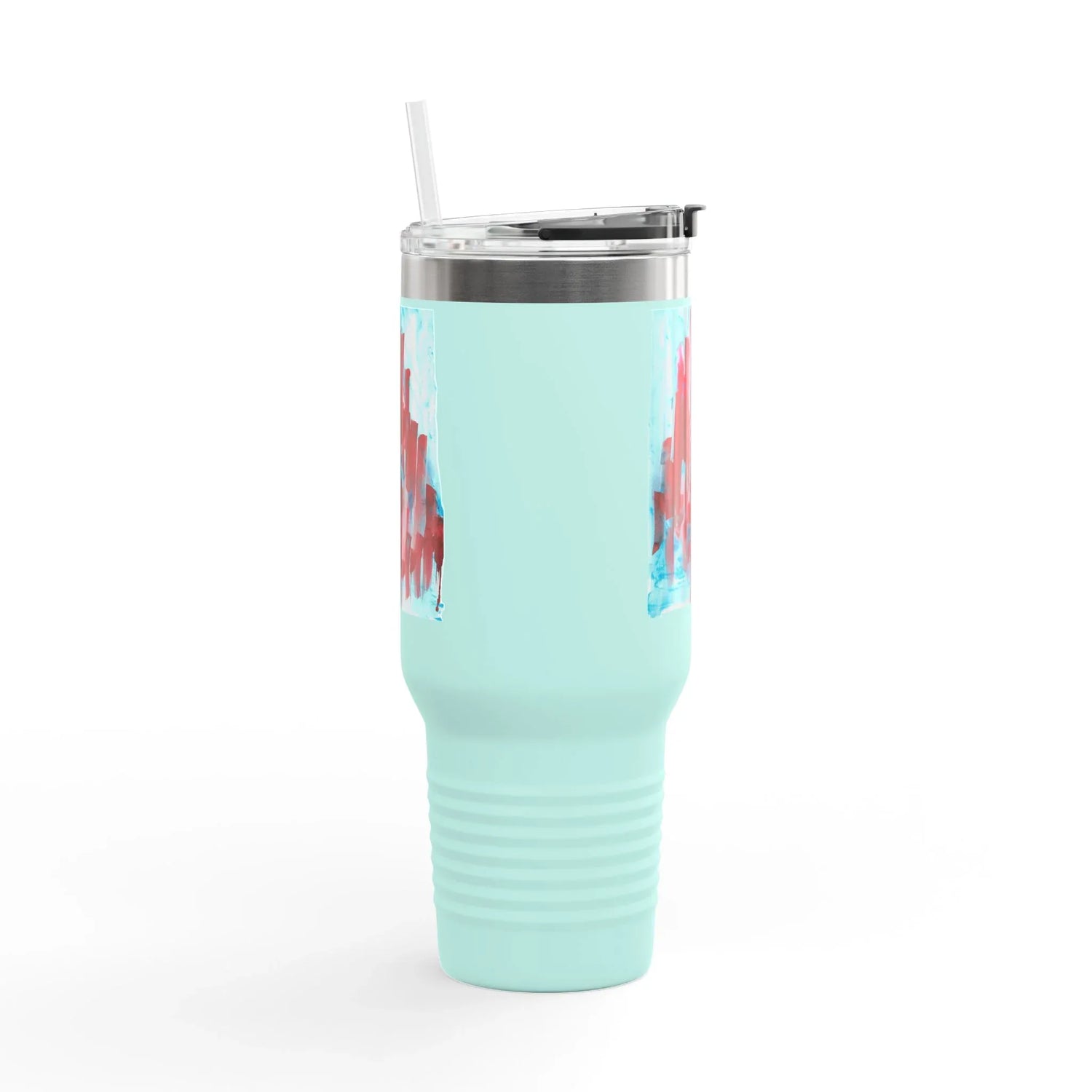 40oz Insulated Travel Mug – Crimson Tower Watercolor Design - Laure Leprince - Artiste Peintre