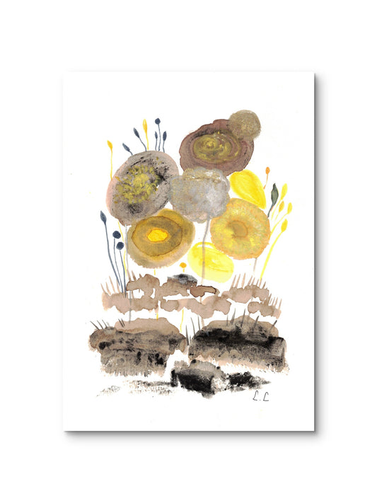 Fleurs d'ambre – aquarelle abstraite | Laure Leprince