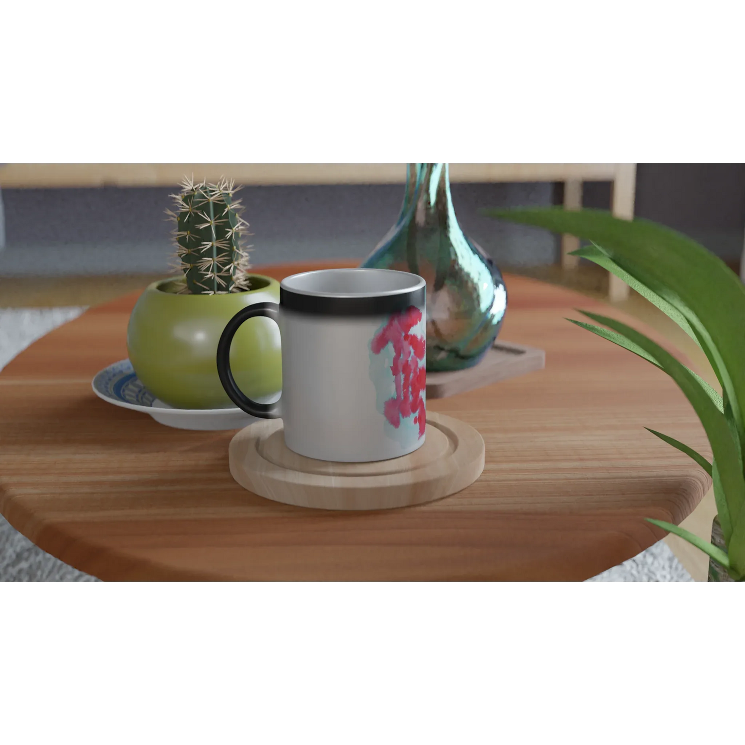 Mug magique en céramique 325 ml Brumes Carmin – Révèlez votre motif à la chaleur - Laure Leprince - Artiste Peintre