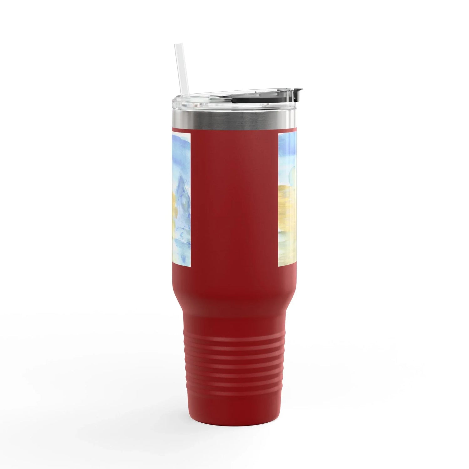 40oz Insulated Travel Mug – Blue Horizon Watercolor Design - Laure Leprince - Artiste Peintre