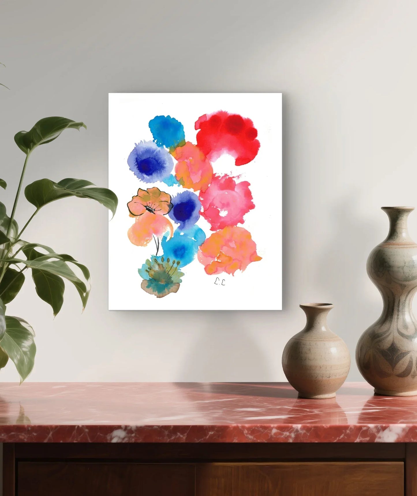 Affiche Premium Papier Mat – Floraison Pop Par l'Artiste Laure Leprince - Laure Leprince - Artiste Peintre