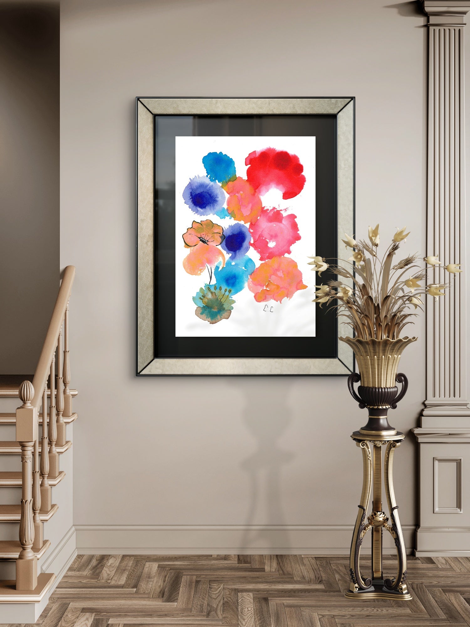 Affiche Floraison pop – aquarelle abstraite | Laure Leprince