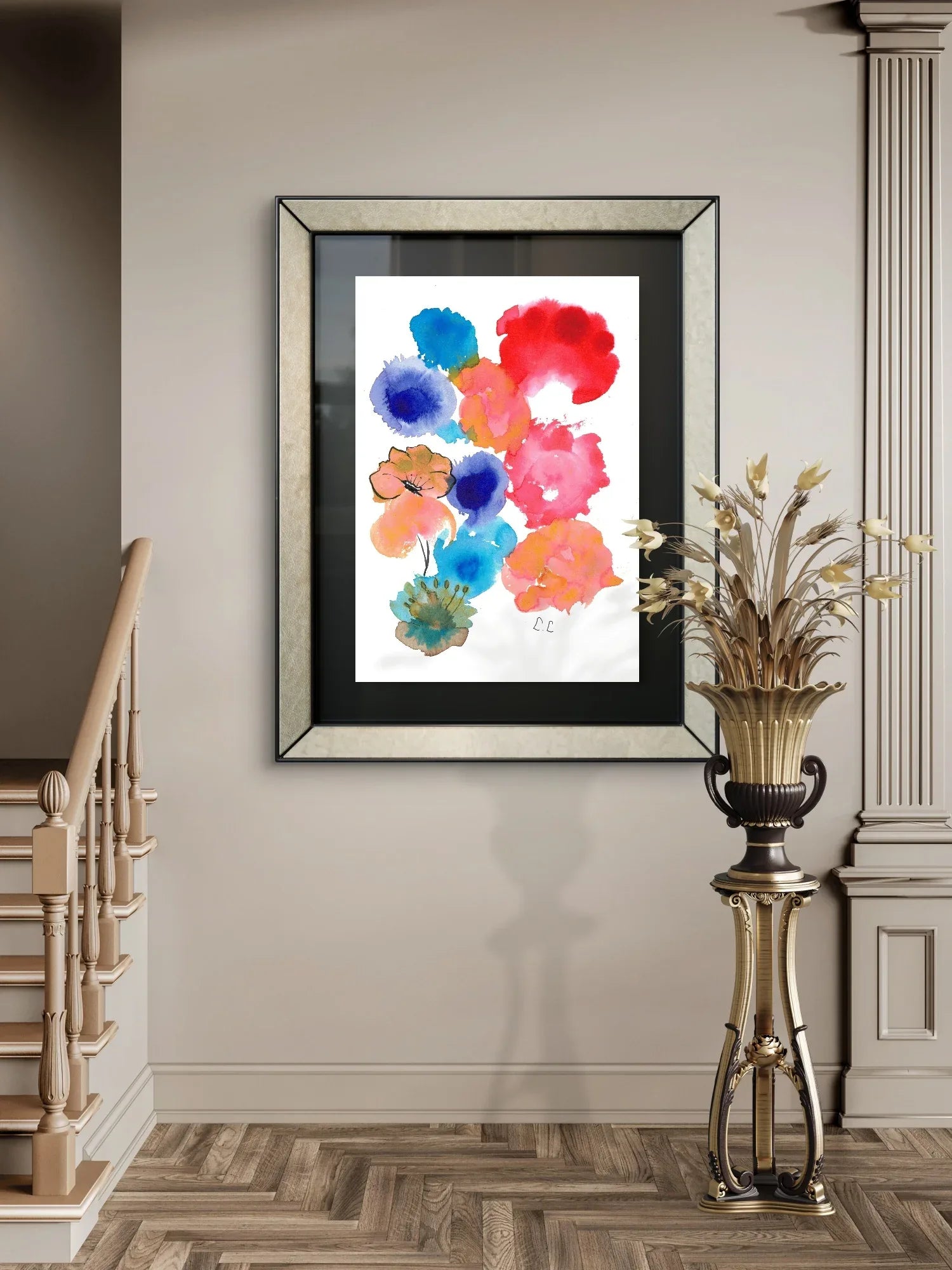 Classic Semi-Glossy Paper Metal Framed Poster Foraison Pop - Laure Leprince - Artiste Peintre