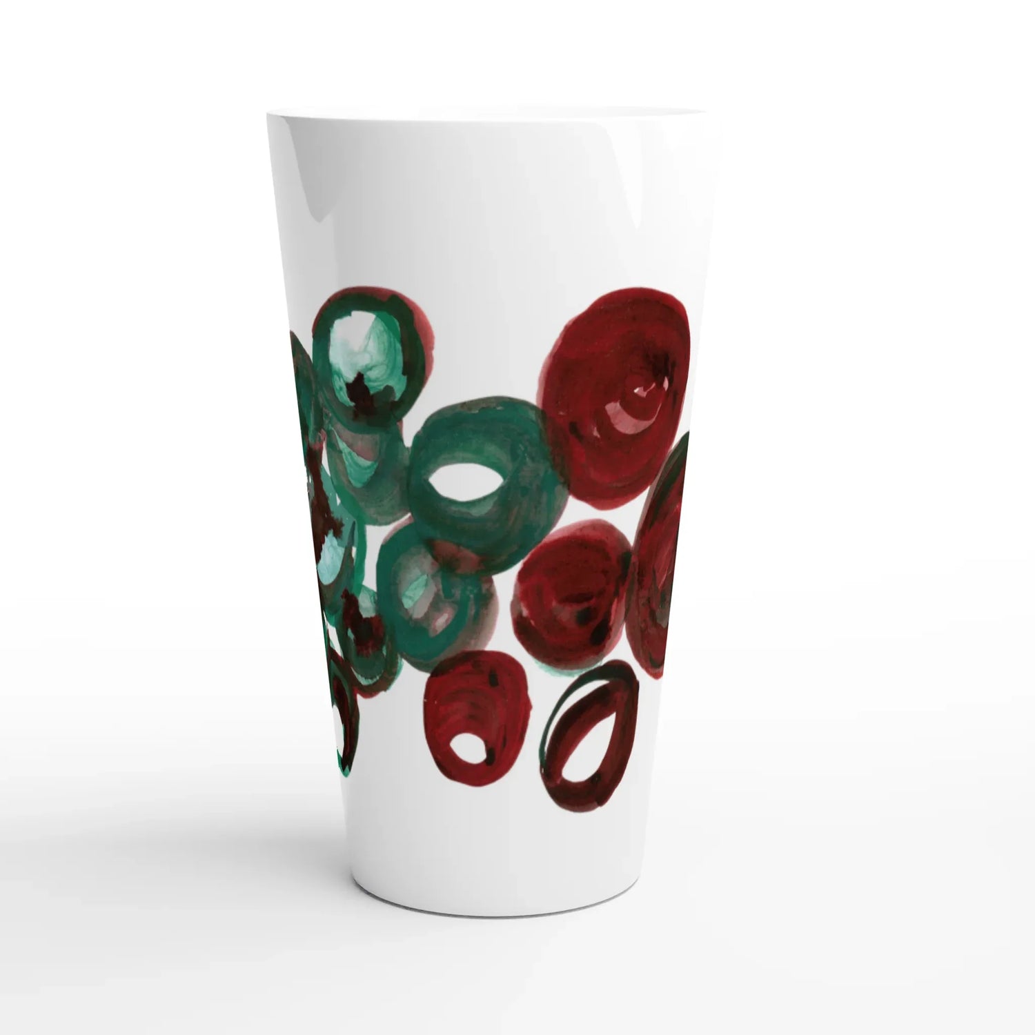 Mug à Latte en Céramique Blanche 500 ml Resonance Emeraude – Élégant, durable et brillant - Laure Leprince - Artiste Peintre