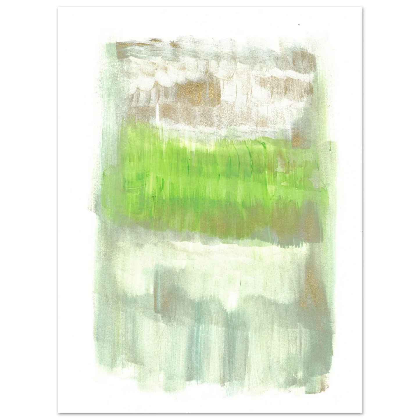 Abstract Spring Meadow with Gold Shimmer - Premium Matte Paper Poster RDJ3-1 - Laure Leprince - Artiste Peintre